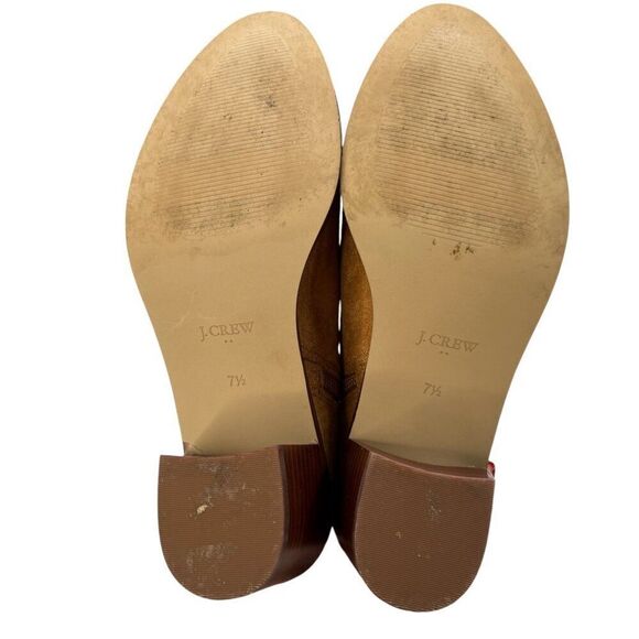 J. Crew Womens Western Golden Brandy Tan Suede Ankle Boots Size 7.5 - Picture 9 of 9